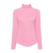 Zachte Gebreide Trui met Hoge Hals Pinko , Pink , Dames