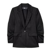 Blazer met Pinstripes en Enkele Knoop Luisa Cerano , Black , Dames