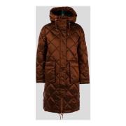 Lange Dames Hooded Lilly Jas Husky Original , Brown , Dames