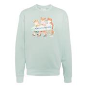 Groene Vos Katoenen Sweatshirt Maison Kitsuné , Green , Heren