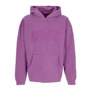 Zware Hoodie met Kangoeroezak Obey , Purple , Heren