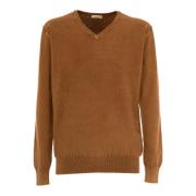 Lichtgewicht V-hals Heren Trui Cashmere Company , Brown , Heren