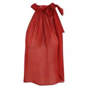 Rode Viscose Gedrapeerde Top Philosophy di Lorenzo Serafini , Red , Da...