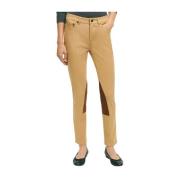 Medium Beige Stretch Katoenen Broek Brooks Brothers , Beige , Dames