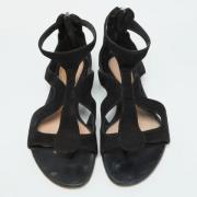 Pre-owned Suede flats Alexander McQueen Pre-owned , Black , Dames