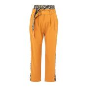 Damesbroek met dierenprintriem Manila Grace , Orange , Dames