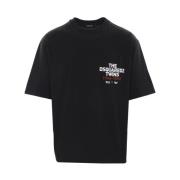 Zwart T-shirt met The Dsquared2 Twins print Dsquared2 , Black , Heren