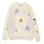 Crew Neck Special Fleece Bloemenprint Obey , Beige , Heren