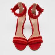 Pre-owned Satin sandals Gianvito Rossi Pre-owned , Red , Dames