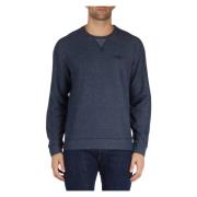 Sweatshirt van katoenmix met voorlogo patch Aeronautica Militare , Blu...