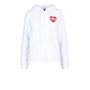 Katoen Elastaan Sweater Love Moschino , White , Dames