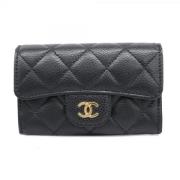 Pre-owned Leather wallets Chanel Vintage , Black , Dames