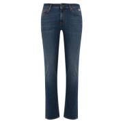 Slim Denim Broek met Knoopsluiting Roy Roger's , Blue , Heren