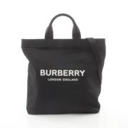 Pre-owned Leather totes Burberry Vintage , Black , Dames