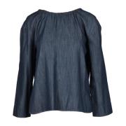 Katoenen Blouse Max Mara , Blue , Dames