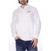 Katoenen Zip Sweater met capuchon Emporio Armani EA7 , White , Heren