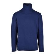 Luxe Merino Zijde Kasjmier Trui Kangra , Blue , Heren