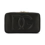 Camera tas met logo print Dolce & Gabbana , Black , Dames