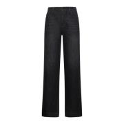 Zwarte Denim Jeans Kaos , Black , Dames