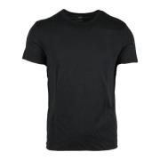 Zijde Blend Modal Katoen T-shirt Majestic Filatures , Black , Heren