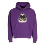 Iconische Paarse Hoodie met Geribbelde Zoom en Manchetten Octopus , Pu...