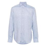 Elegante Blauwe Lange Mouwen Shirt Corneliani , Blue , Heren