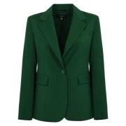 Groene wollen jas met revers Max Mara Weekend , Green , Dames