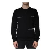 Zwart Logo Print Crew Neck Sweatshirt Dolce & Gabbana , Black , Heren