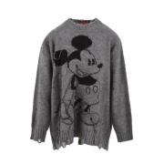 Grijze Mohair Alpaca Sweater met Mickey Intarsia Aniye By , Gray , Dam...