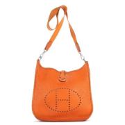 Pre-owned Leather shoulder-bags Hermès Vintage , Orange , Dames