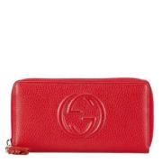 Pre-owned Leather wallets Gucci Vintage , Red , Dames