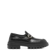 Zwarte platte schoenen met decoratieve gesp Love Moschino , Black , Da...