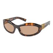 Havana-Honing Zonnebril Donkere Bruine Lenzen Miu Miu , Brown , Dames