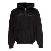 Zwarte Rits Hoodie Autograph Heavy Karl Kani , Black , Heren