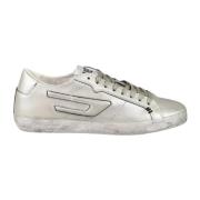 Leren Sneakers met Rubberen Zool Diesel , Gray , Dames