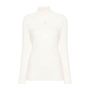 Witte Trui met Hoge Hals Pinko , White , Dames