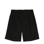 Zwarte biologische katoenen shorts met riemlussen Jil Sander , Black ,...