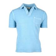 Katoenen Polo Shirt Filippo De Laurentiis , Blue , Heren