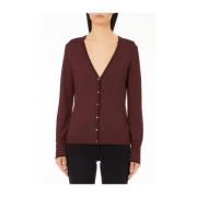 Bordeaux Cardigan V-Hals Trendy Stijl Liu Jo , Red , Dames