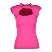 Elegante Gebreide Top met Viscosemix Liu Jo , Pink , Dames