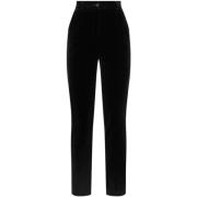 Zwarte Fluwelen Maatwerk Broek Dolce & Gabbana , Black , Dames