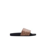 Rubber slides Coach , Brown , Heren