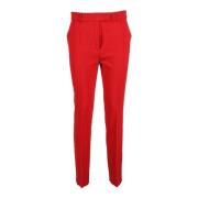 Elegante Triacetaat Polyester Broek Max Mara Studio , Red , Dames