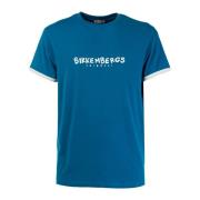 Heren T-shirt met Logo Print Bikkembergs , Blue , Heren