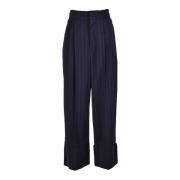 Elegante Wollen Broek Erika Cavallini , Blue , Dames