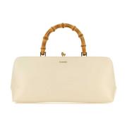 Ivoor Leren Kleine Bamboe Handtas Jil Sander , Beige , Dames