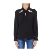 Zwarte Cut Out Blouse Liu Jo , Black , Dames