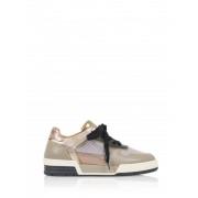 Taupe Rugby Sneaker Metallic Mesh Leer Dwrs , Multicolor , Dames