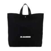 Canvas Shopping Bag Jil Sander , Black , Dames