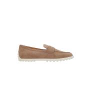 Bruine Suède Penny Loafer Schoenen Tod's , Beige , Dames